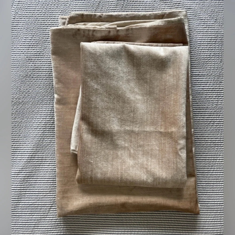 West Elm Bedding Satin Velvet Pillow Cover - 1 Euro in Champagne
